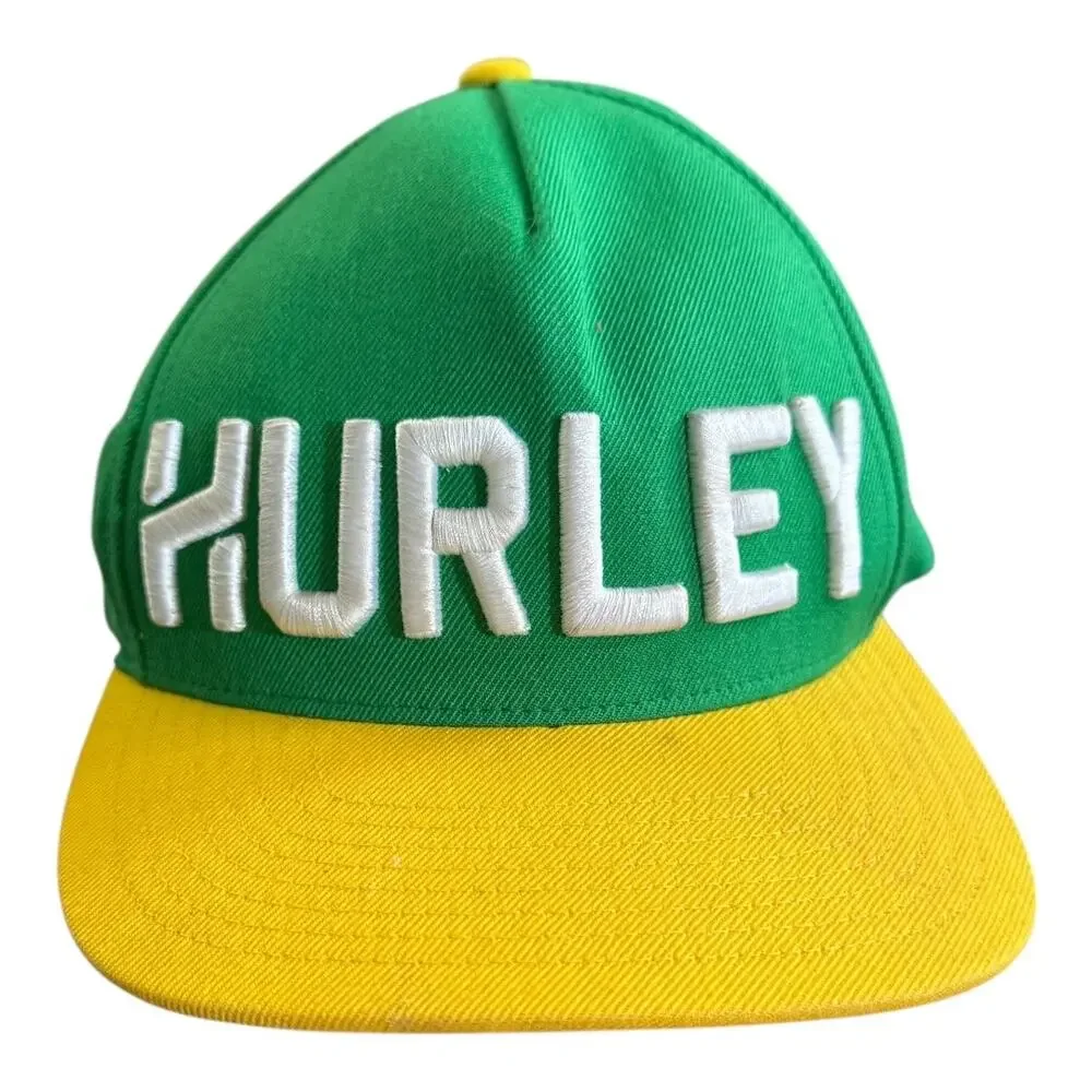 Hurley Classics Yupoong Brasil Brazil Flag Under Brim Ball Cap Wool Blend Green